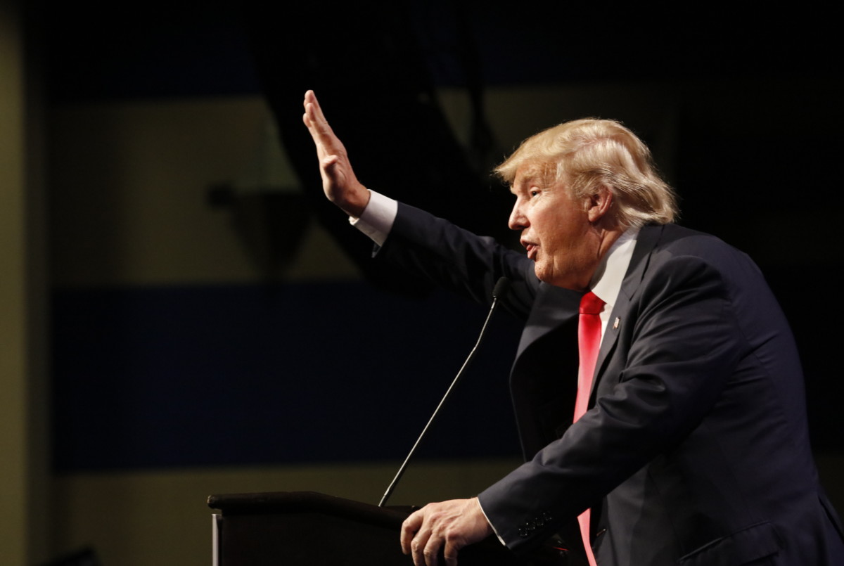 Donald Trump speaks at campaign event at Westgate Las Vegas Resort & Casino, December 14, 2015.