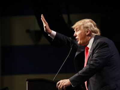 Donald Trump speaks at campaign event at Westgate Las Vegas Resort & Casino, December 14, 2015.