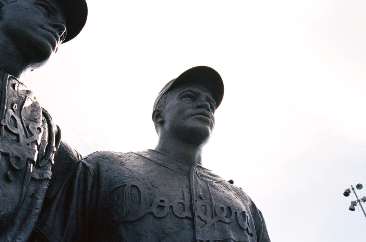A statue of Jackie Robinson in Coney Island, New York.