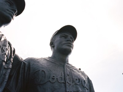 A statue of Jackie Robinson in Coney Island, New York.