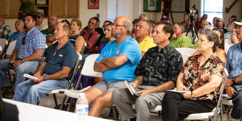 Packed house at a Save our Manchac coalition meeting at the Ponchatoula fire station on June 26.