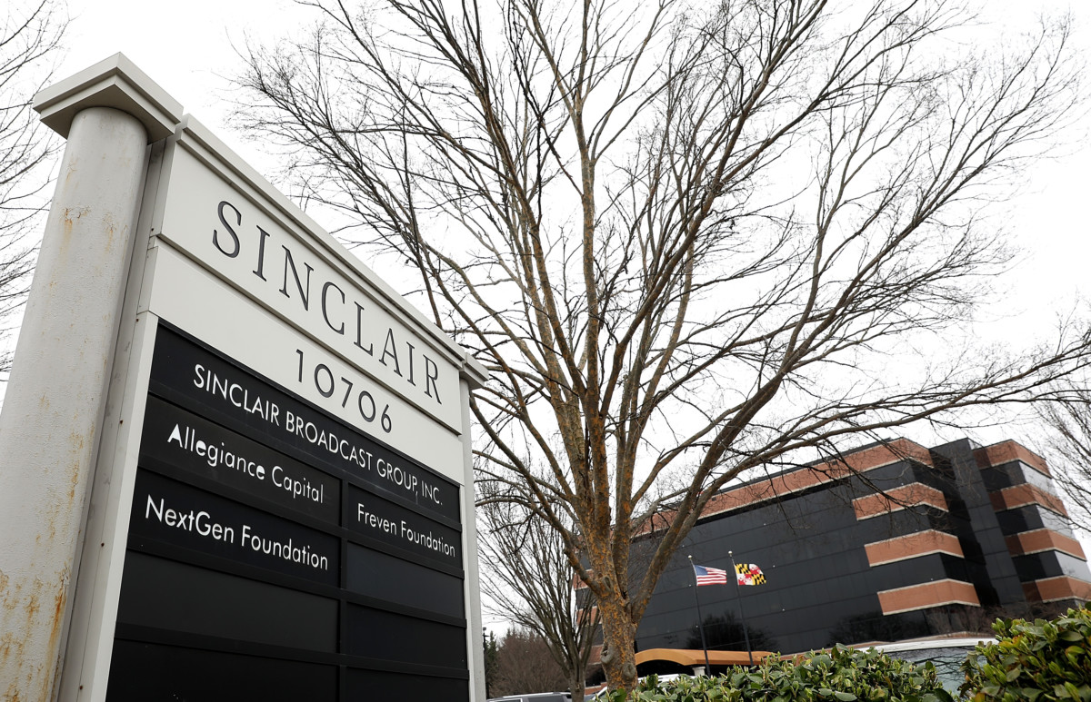 The headquarters of the Sinclair Broadcast Group is shown April 3, 2018, in Hunt Valley, Maryland.