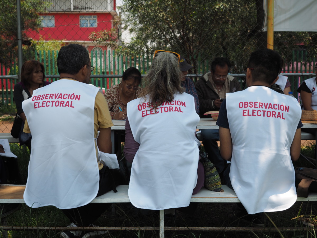 The RUCD's group of election observers on Election Day in Mexico City.