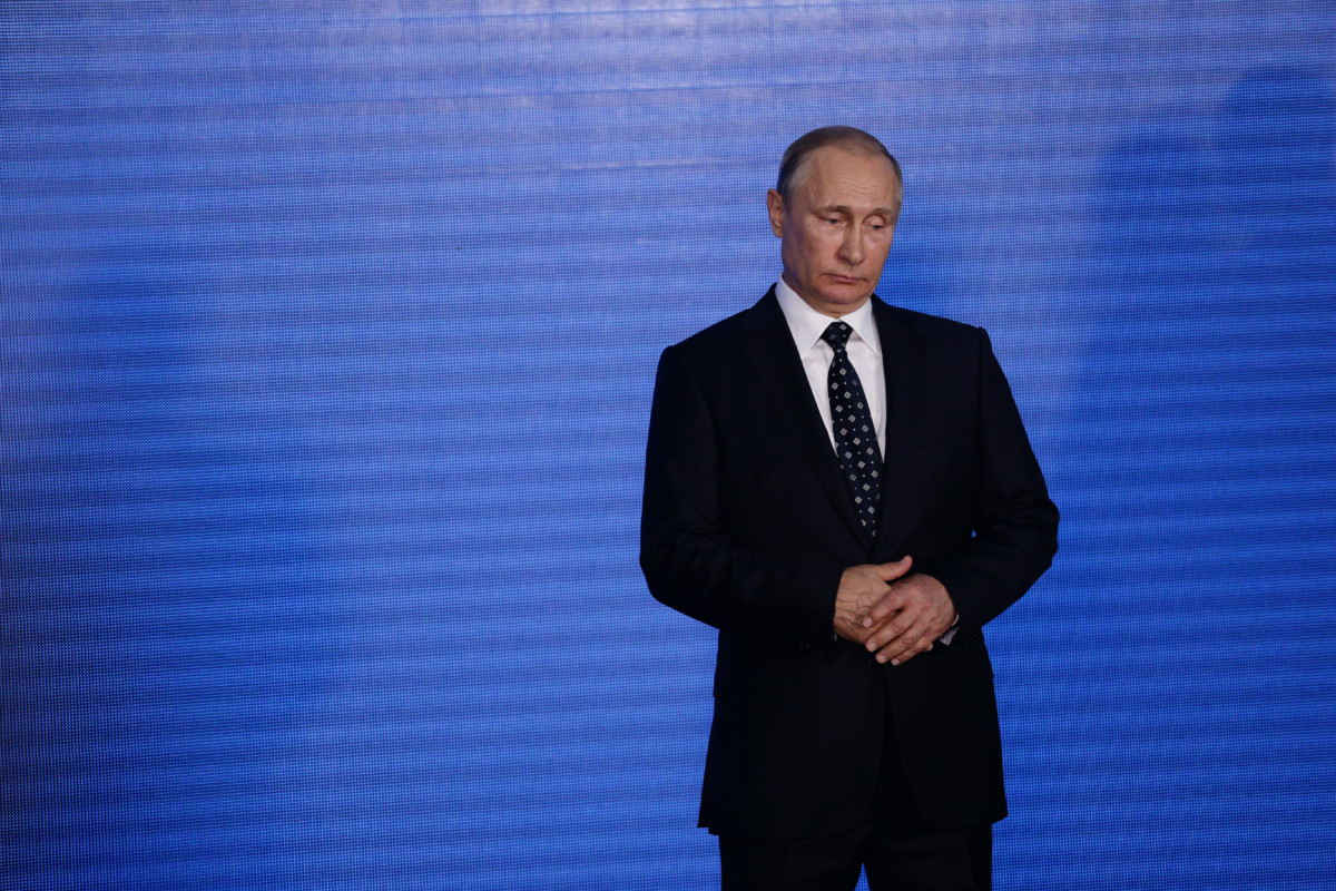 President of the Russian Federation Vladimir Putin speeks at the Primorsky Oceanarium as part of the Eastern Economic Forum in 2017 at Vladivostok, Russia.