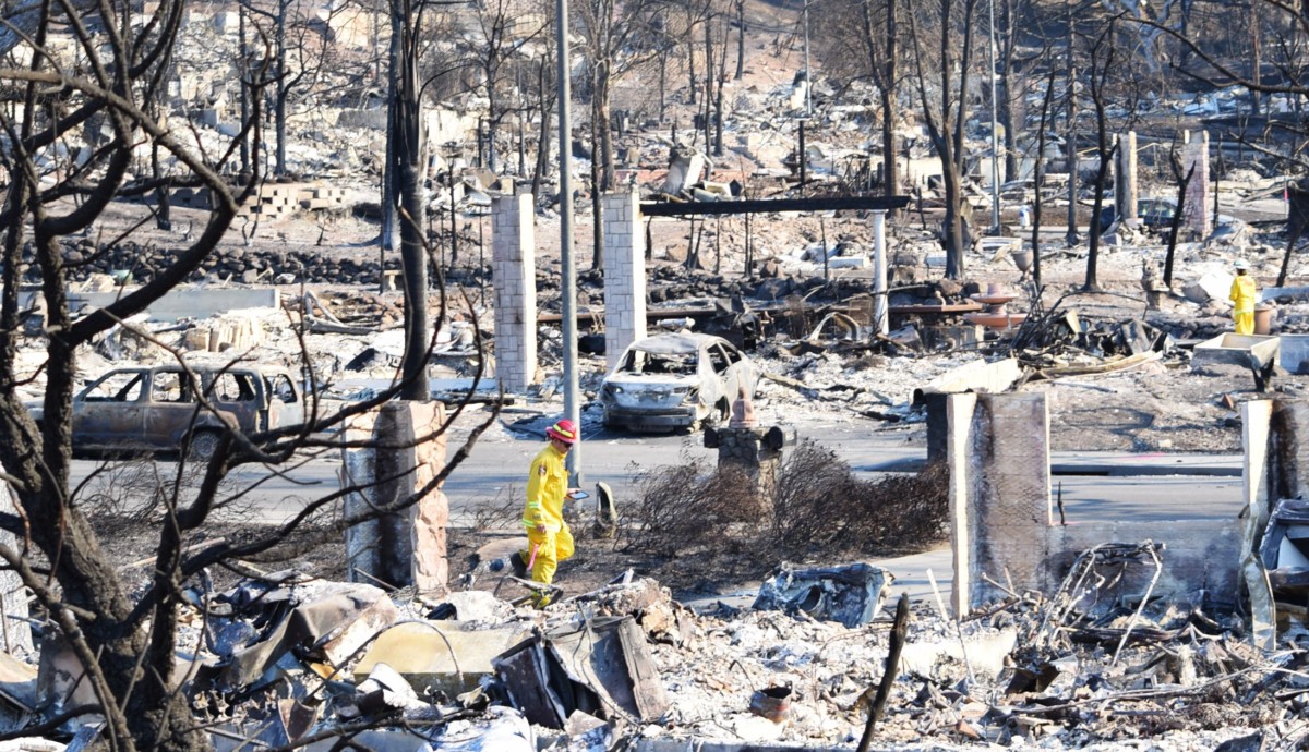 The aftermath of the Fountaingrove Fire in Santa Rosa, CA, taken on October 14, 2017.