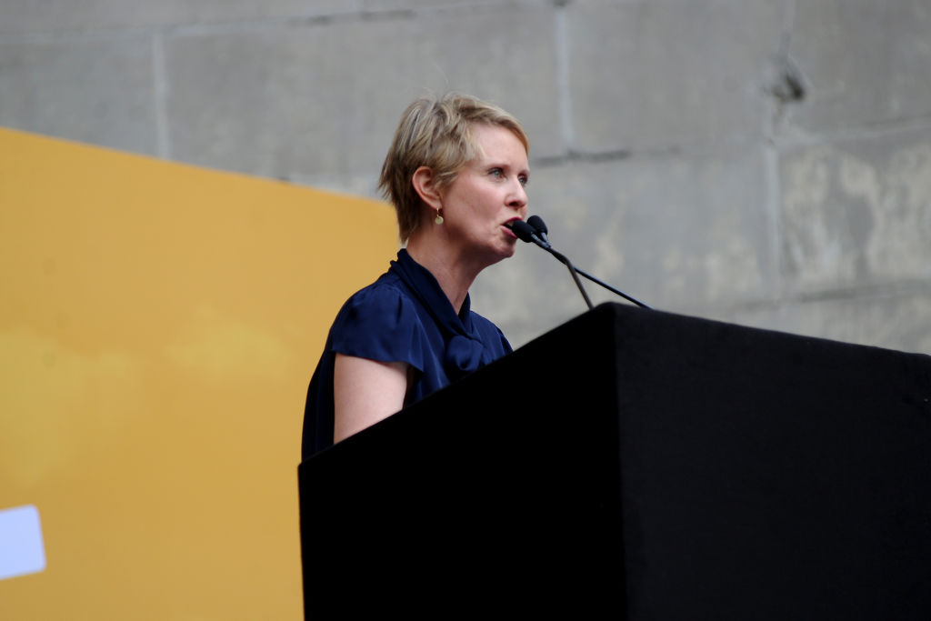 Cynthia Nixon speaks onstage during OZY Fest 2018 at Rumsey Playfield, Central Park on July 21, 2018 in New York City.