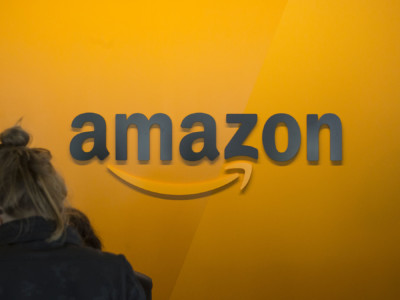 A visitor checks in at the Amazon corporate headquarters on June 16, 2017 in Seattle, Washington.