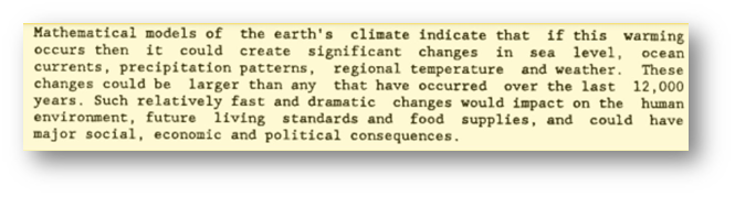 Source: 'The Greenhouse Effect' 1988 report