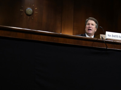 Supreme Court nominee Brett Kavanaugh testifies before the Senate Judiciary Committee at the Dirksen Senate Office Building on Capitol Hill September 27, 2018, in Washington, DC.