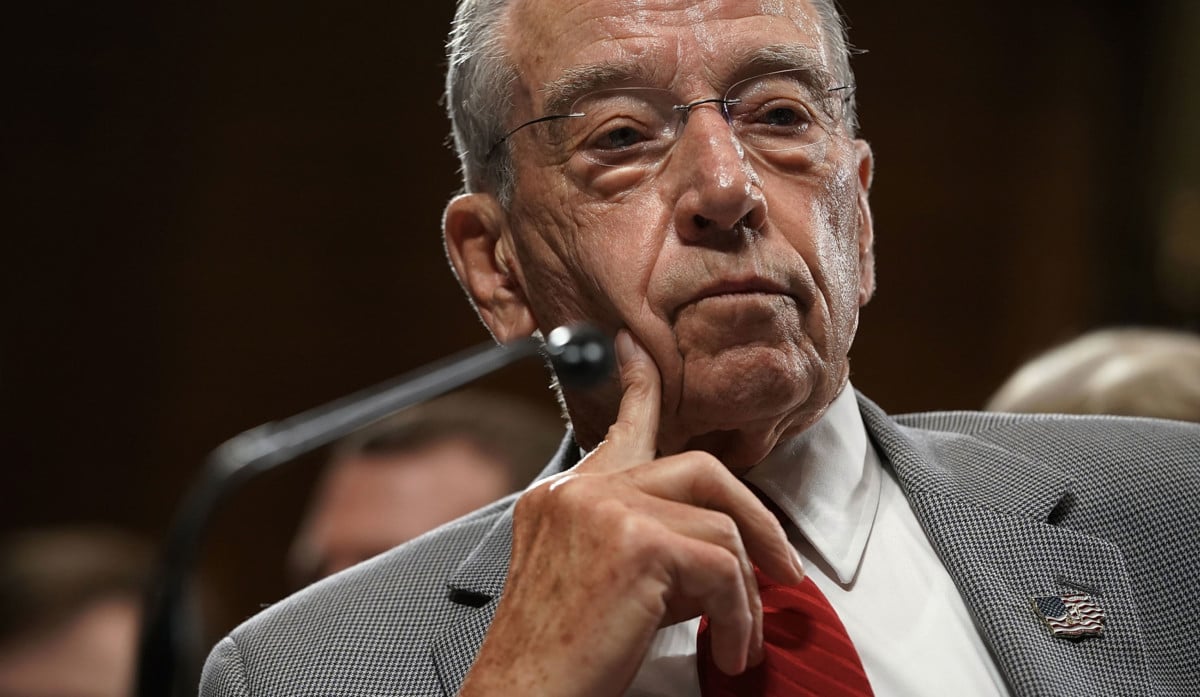 Committee Chairman Sen. Chuck Grassley listens during a markup hearing before the Senate Judiciary Committee on September 13, 2018, on Capitol Hill in Washington, DC.