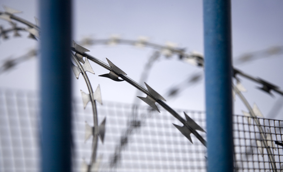 Prison bars and razor wire
