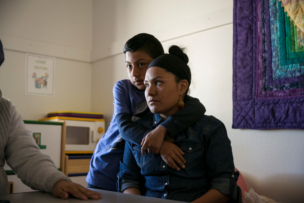Hilda Ramirez, 29, and her son Ivan, 10, arrived in the United States in August of 2014. After spending almost a year at a for-profit immigrant detention jail in Karnes City, Texas, they've now lived in St. Andrews Presbyterian Church for a year.