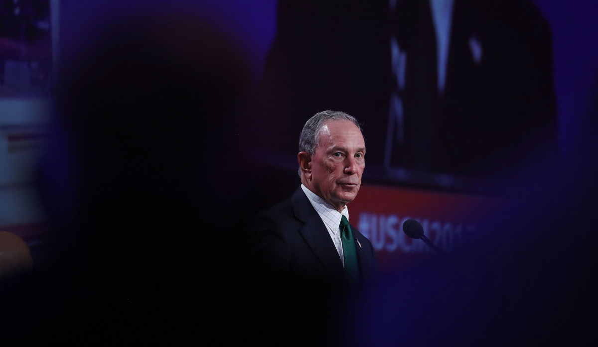 Former New York City Mayor Michael Bloomberg addresses the United States Conference of Mayors at the Fountainebleau Hotel on June 26, 2017, in Miami Beach, Florida.