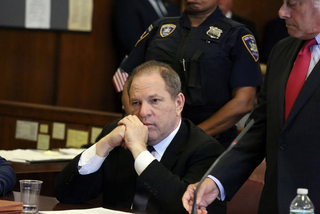 Harvey Weinstein appears at his arraignment in Manhattan Criminal Court on July 9, 2018, in New York City.