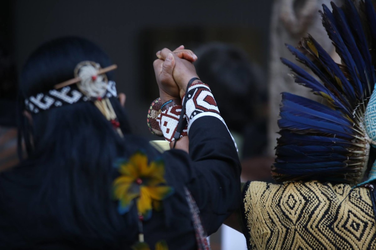 Advocates from front line and Indigenous communities blocked the entrance to California Gov. Jerry Brown’s private Climate and Forest Task Force meeting –– risking arrest as they demanded entry to deliver an open letter to the governor and members of the task force. 