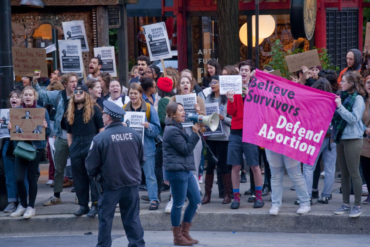 A protest against Brett Kavanaugh in Chicago, Illinois, on October 4, 2018.