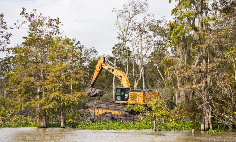 Ongoing construction of the Bayou Bridge pipeline in Louisiana’s Atchafalaya Basin.