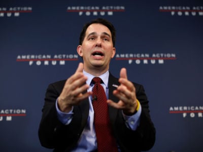 Wisconsin Governor Scott Walker speaks at the American Action Forum, January 30, 2015, in Washington, DC.