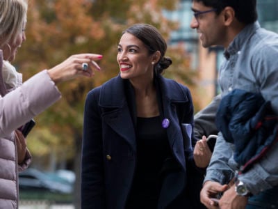 Rep.-elect Alexandria Ocasio-Cortez arrives for New Member Orientation at the Courtyard Marriott in SE, on November 13, 2018.