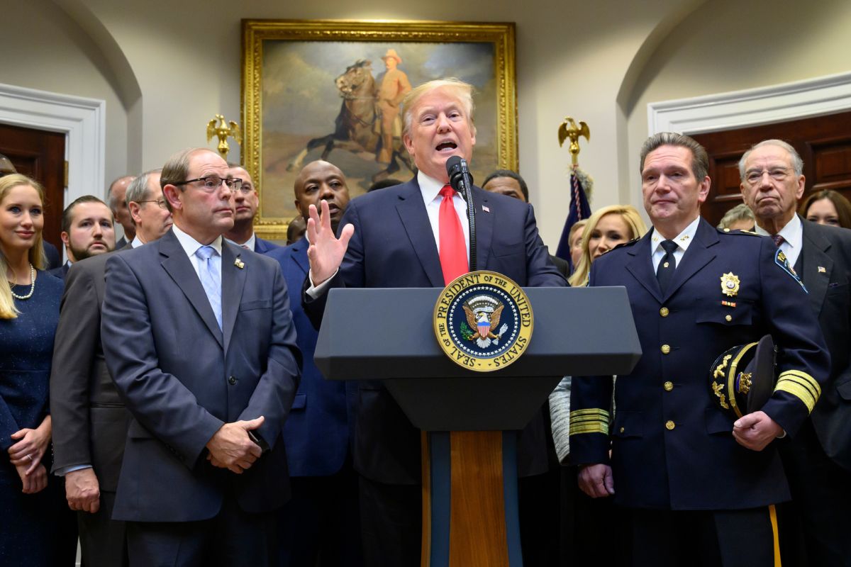 President Trump makes an announcement regarding the "First Step Act" prison reform bill at the White House in Washington, DC, on November 14, 2018.