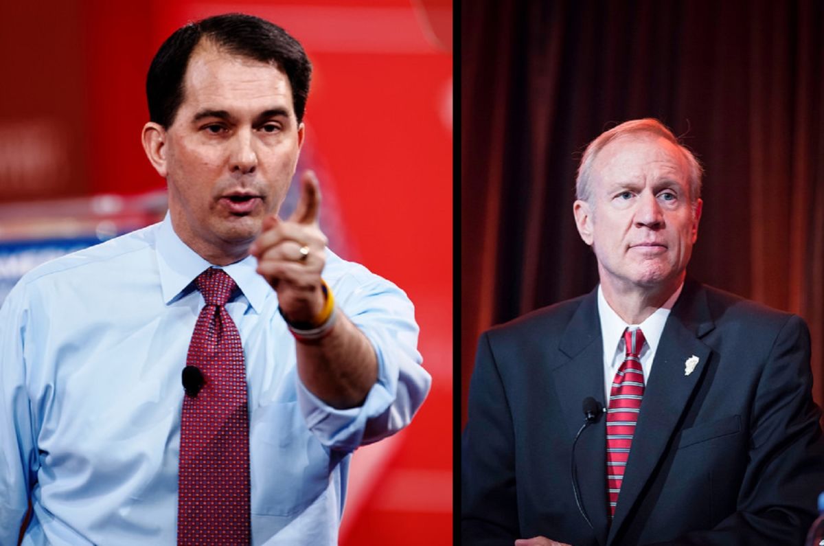 Anti-union governors Scott Walker and Bruce Rauner both lost re-election Tuesday night.