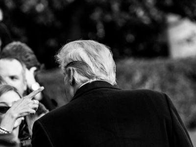 President Trump speaks to members of the press prior to his departure from the White House in Washington, DC, on November 20, 2018.