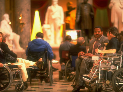 Disabled activists on Capitol Hill lobby Congress to approve the Americans with Disabilities Act, May 17, 1990.