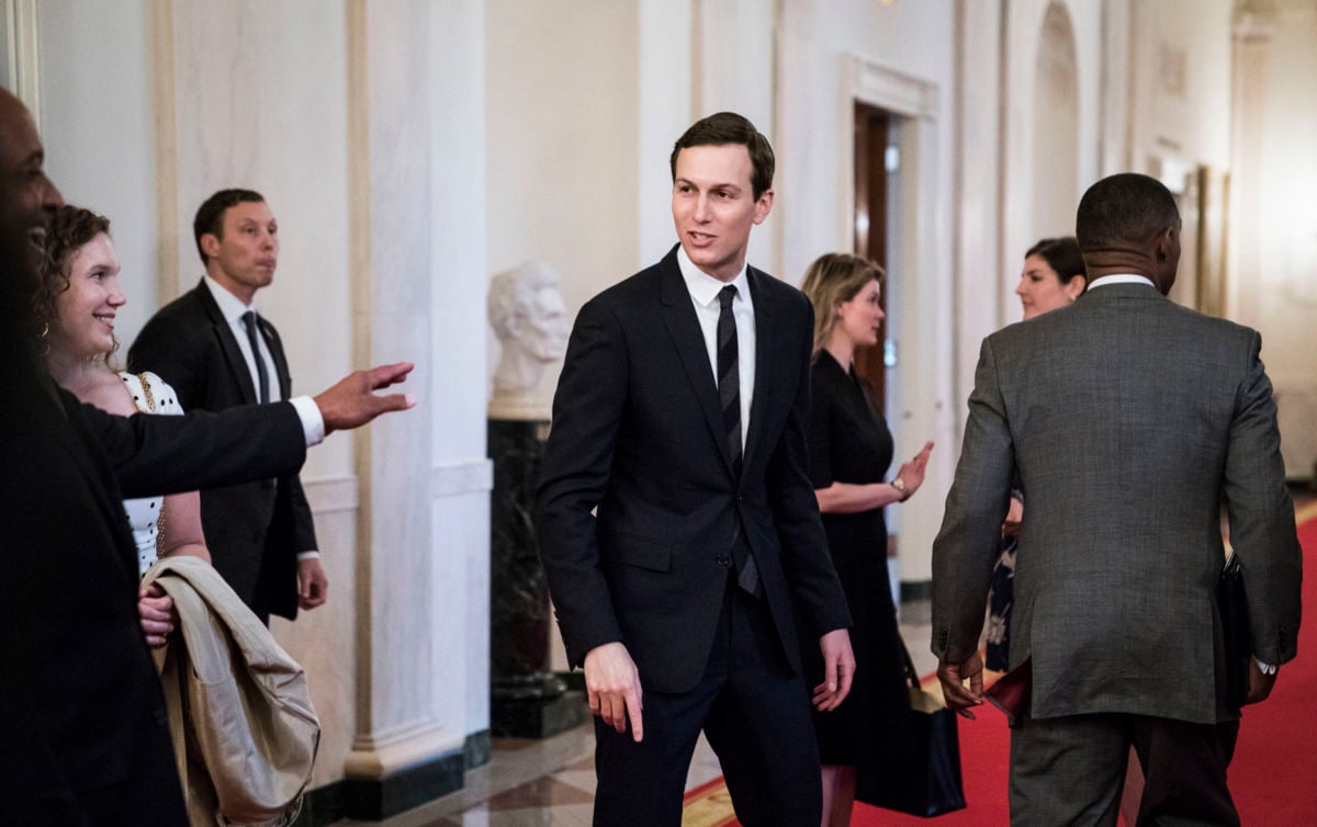 Senior Adviser to the President Jared Kushner walks out after President Trump spoke at a prison reform summit in the East Room at the White House on Friday, May 18, 2018, in Washington, DC.