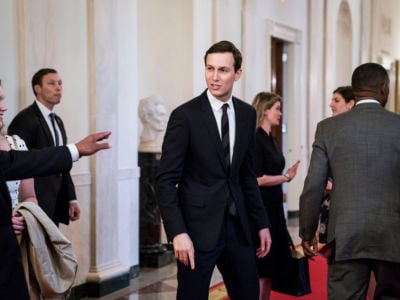 Senior Adviser to the President Jared Kushner walks out after President Trump spoke at a prison reform summit in the East Room at the White House on Friday, May 18, 2018, in Washington, DC.