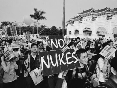 An estimated 100,000 people take part in an anti-nuclear demonstration in Taipei, Taiwan on March 9, 2013.
