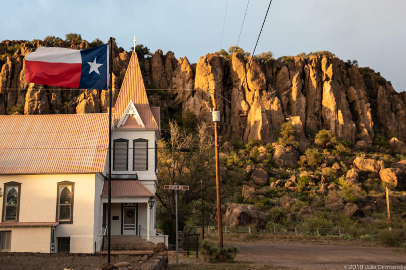 Church in Fort Davis, Texas, at the base of the Davis Mountains.