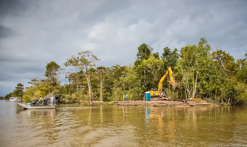 The Bayou Bridge pipeline under construction in the Atchafalaya Basin.