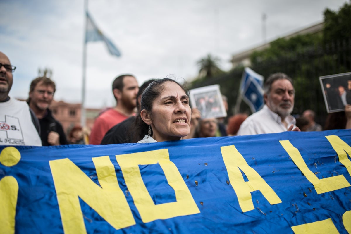 Members of the human rights organization "Madres de Plaza de Mayo" and other left-wing groups demonstrate against the G20 summit, which took place on November 30 and December 1, 2018, in Buenos Aires, Argentina.