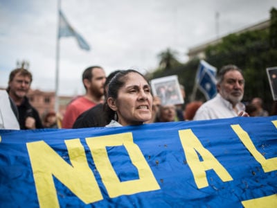 Members of the human rights organization "Madres de Plaza de Mayo" and other left-wing groups demonstrate against the G20 summit, which took place on November 30 and December 1, 2018, in Buenos Aires, Argentina.