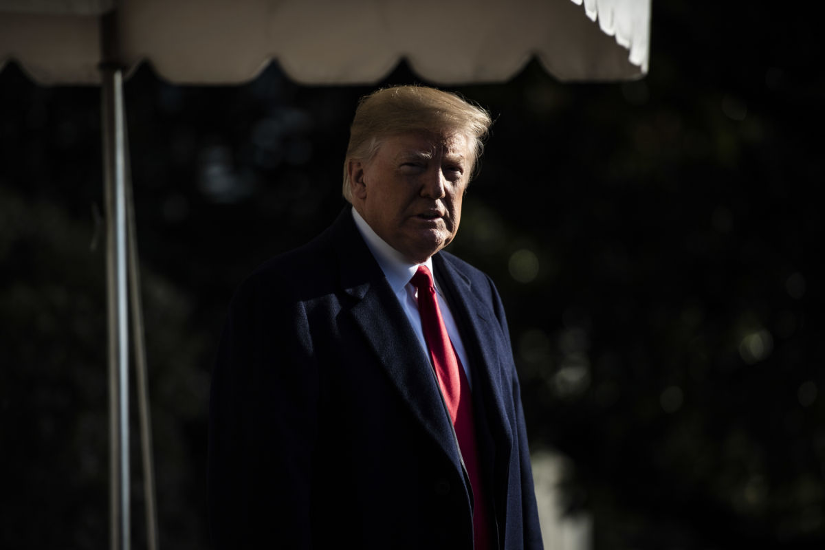 PresidentTrump walks to board Marine One and depart from the South Lawn of the White House on Friday, December 7, 2018, in Washington, DC.