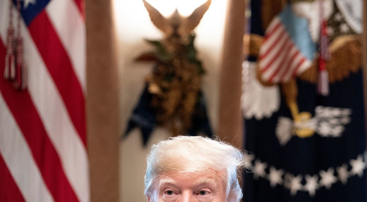 President Trump makes a statement to the press after a meeting with governors-elect in the Cabinet Room of the White House December 13, 2018, in Washington, DC.