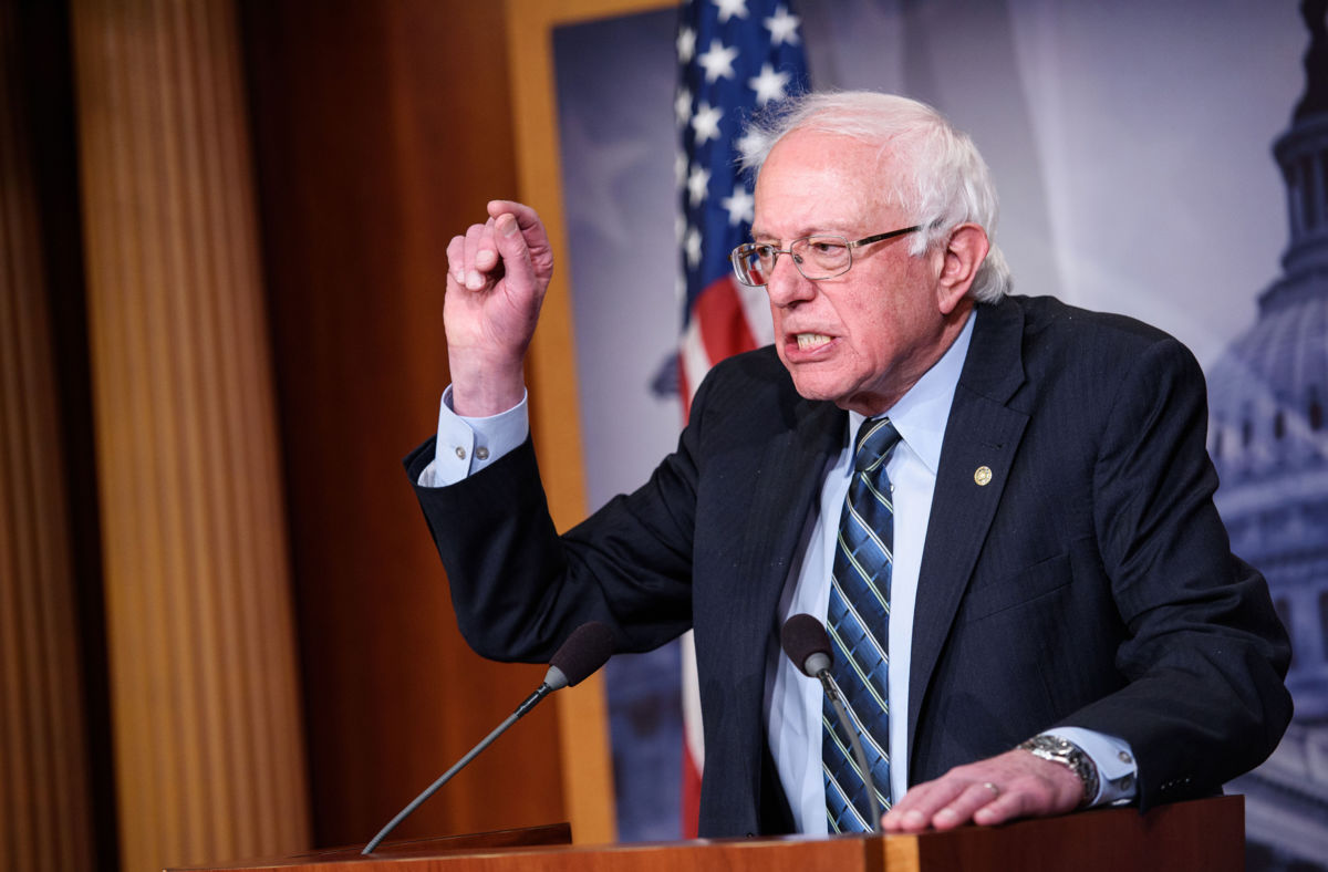 Sen. Bernie Sanders speaks after the Senate voted to withdraw support for Saudi Arabia's war in Yemen, in the Senate TV studio at the US Capitol in Washington, DC, on December 13, 2018.