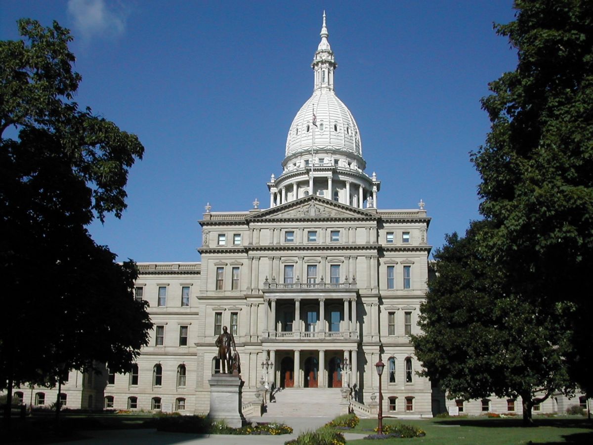 Michigan state capitol in Lansing, MI.