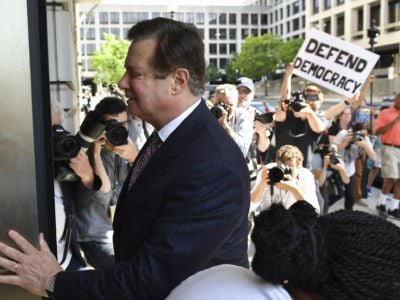 Paul Manafort arrives for a hearing at US District Court on June 15, 2018, in Washington, DC.