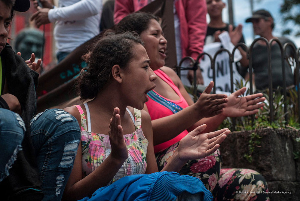 Community protest against dam construction in Ituango, Colombia. September 2018.