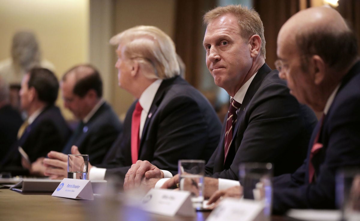 Acting Defense Secretary Patrick Shanahan attends a cabinet meeting at the White House, January 2, 2019, in Washington, DC.