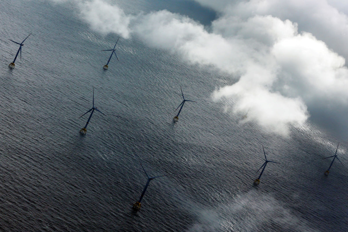 The offshore wind farm "Wikinger" ("Viking"), which went into regular operation on October 29, 2018, off the northeast coast of the island of Ruegen.