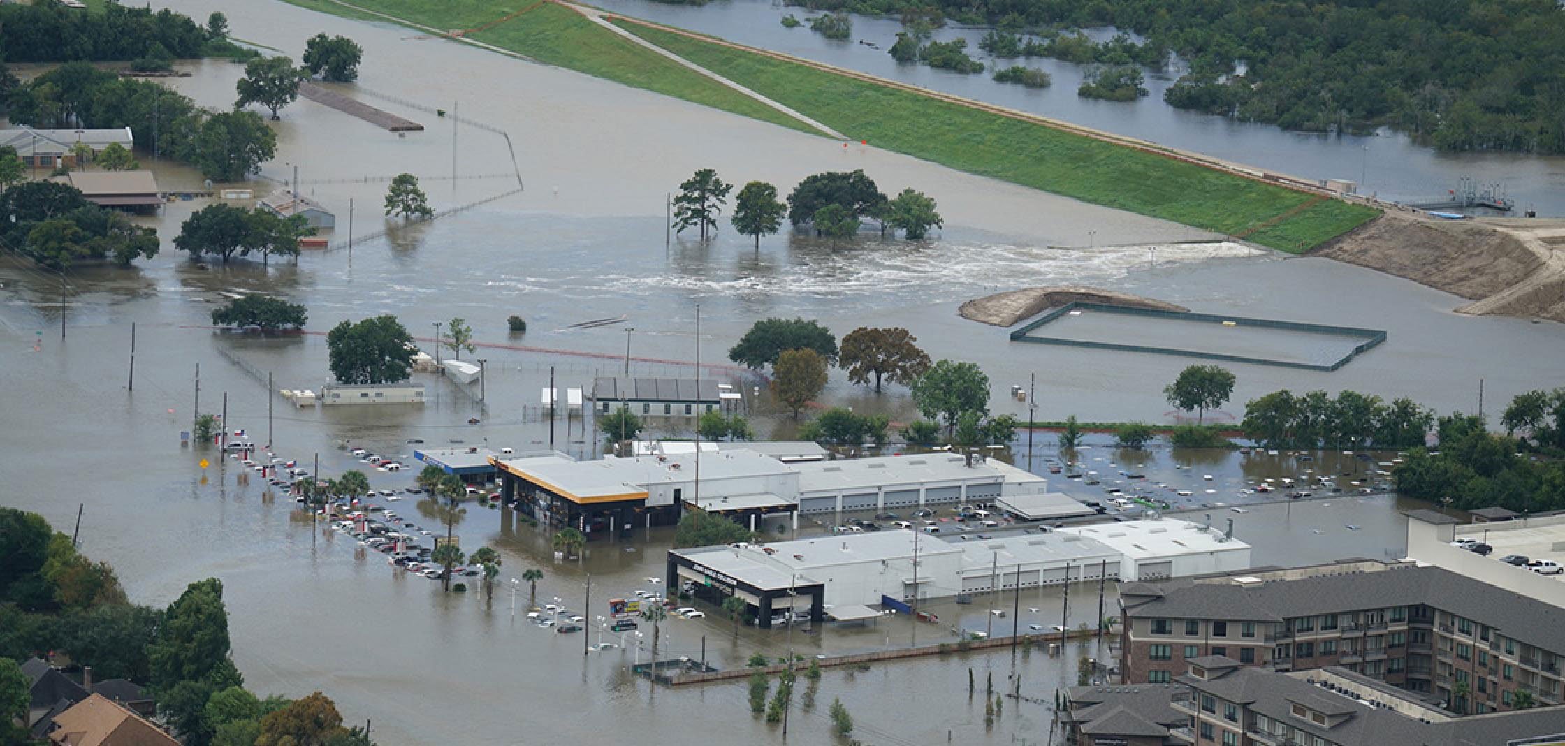 Barker Flood Control Reservoir during Hurricane Harvey in 2017. The new National Oceanic and Atmospheric Administration (NOAA) Atlas 14 tells us the 100-year storm is now the 25-year storm for over 12 million Texans.