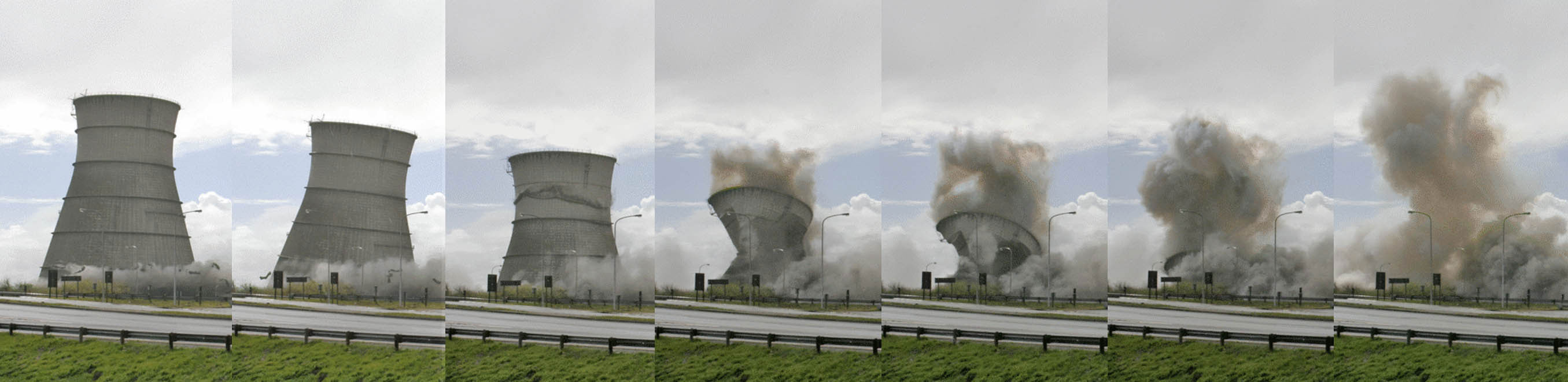 A demolition of coal-fired power station in Athlone, Cape Town, South Africa.