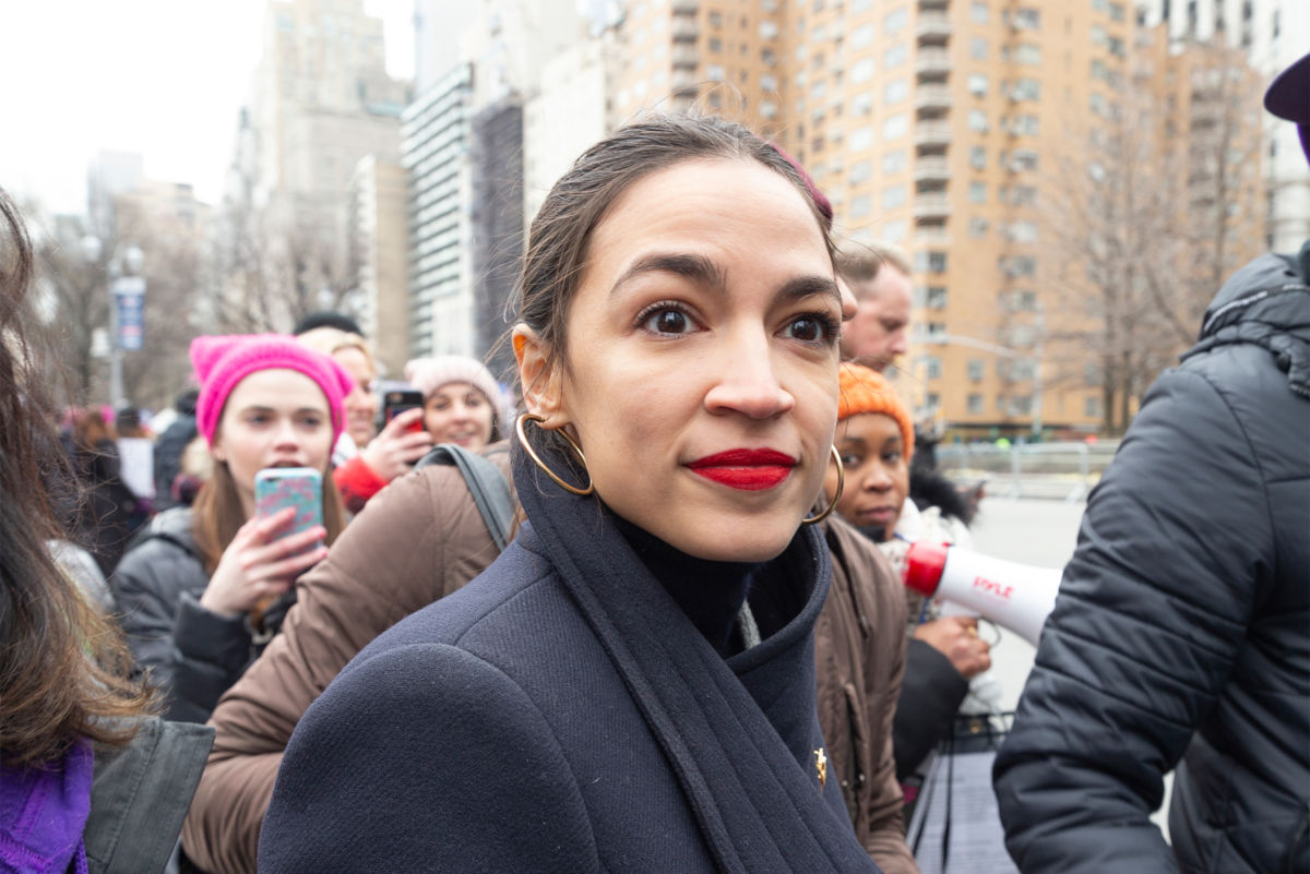 Rep. Alexandria Ocasio-Cortez attends the third annual Women's Rally and March on streets of Manhattan organized by the Women's March Alliance, on January 19, 2019.