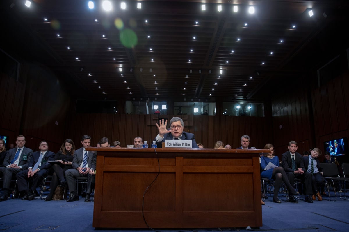 Attorney general nominee William Barr testifies at his confirmation hearing before the Senate Judiciary Committee, January 15, 2019, in Washington, DC.