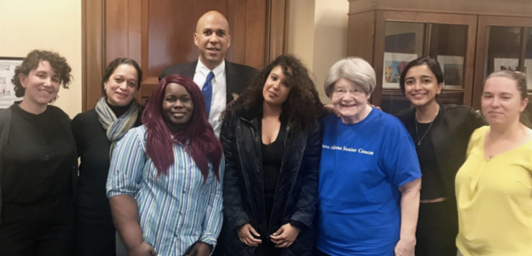 People's Action members meet with Sen. Corey Booker on Capitol Hill in Washington, DC.