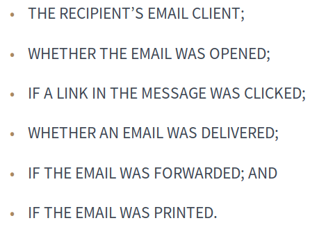 A list of “automatically generated email data” the White House collects, according to https://www.whitehouse.gov/privacy-policy/