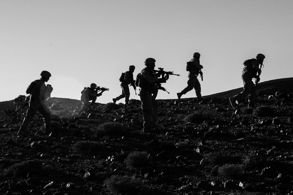 U.S. Marines conduct training operations in Jordan, April 24, 2018. Research has shown that using war to address terror tactics is a fruitless approach.