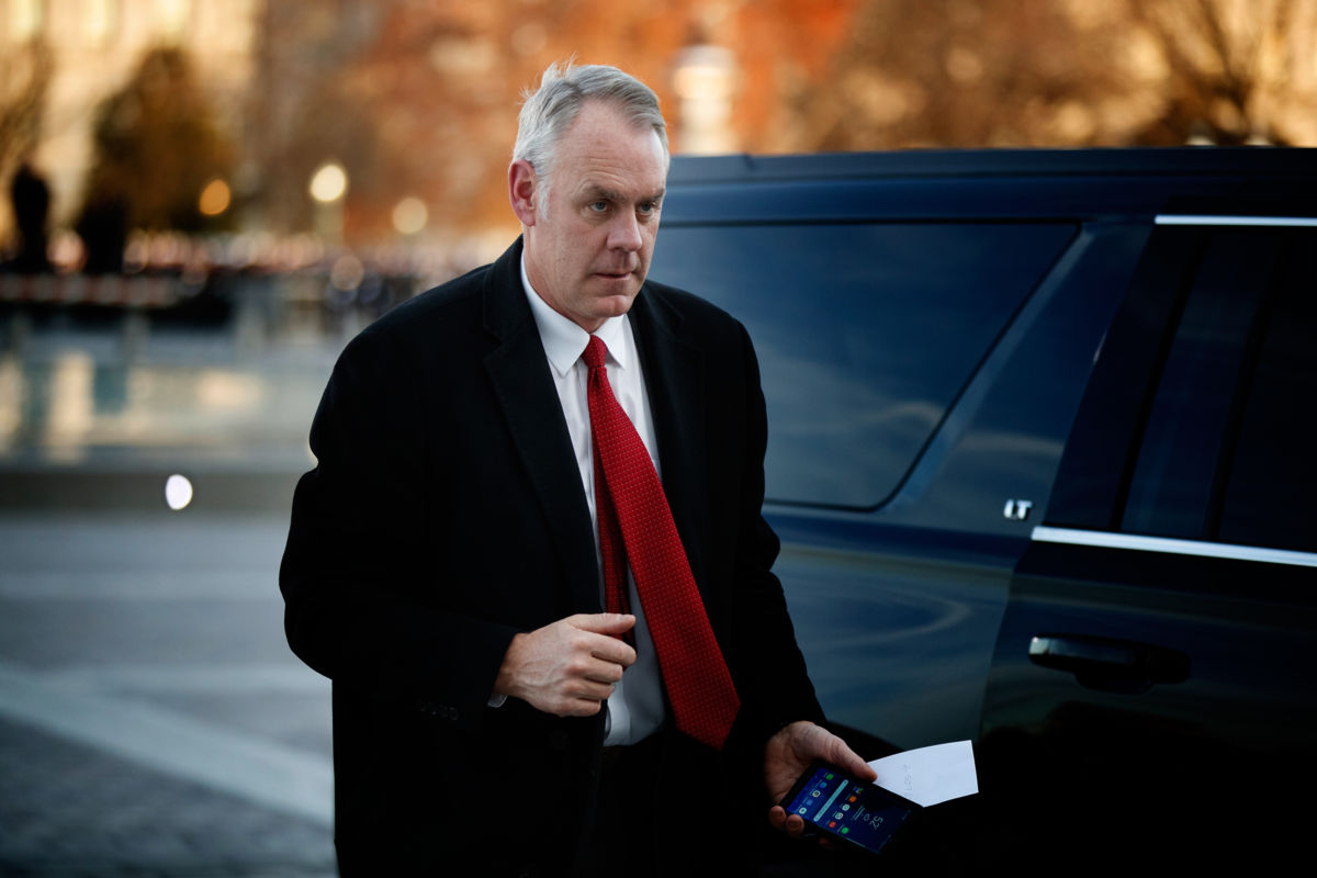 U.S. Secretary of the Interior Ryan Zinke arrives at the U.S. Capitol prior to the service for former President George H.W. Bush on December 3, 2018, in Washington, D.C.